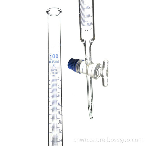 Lab Glassware: Schellbach Burette with Blue Line and Straight Stopcock